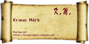 Kraus Márk névjegykártya
